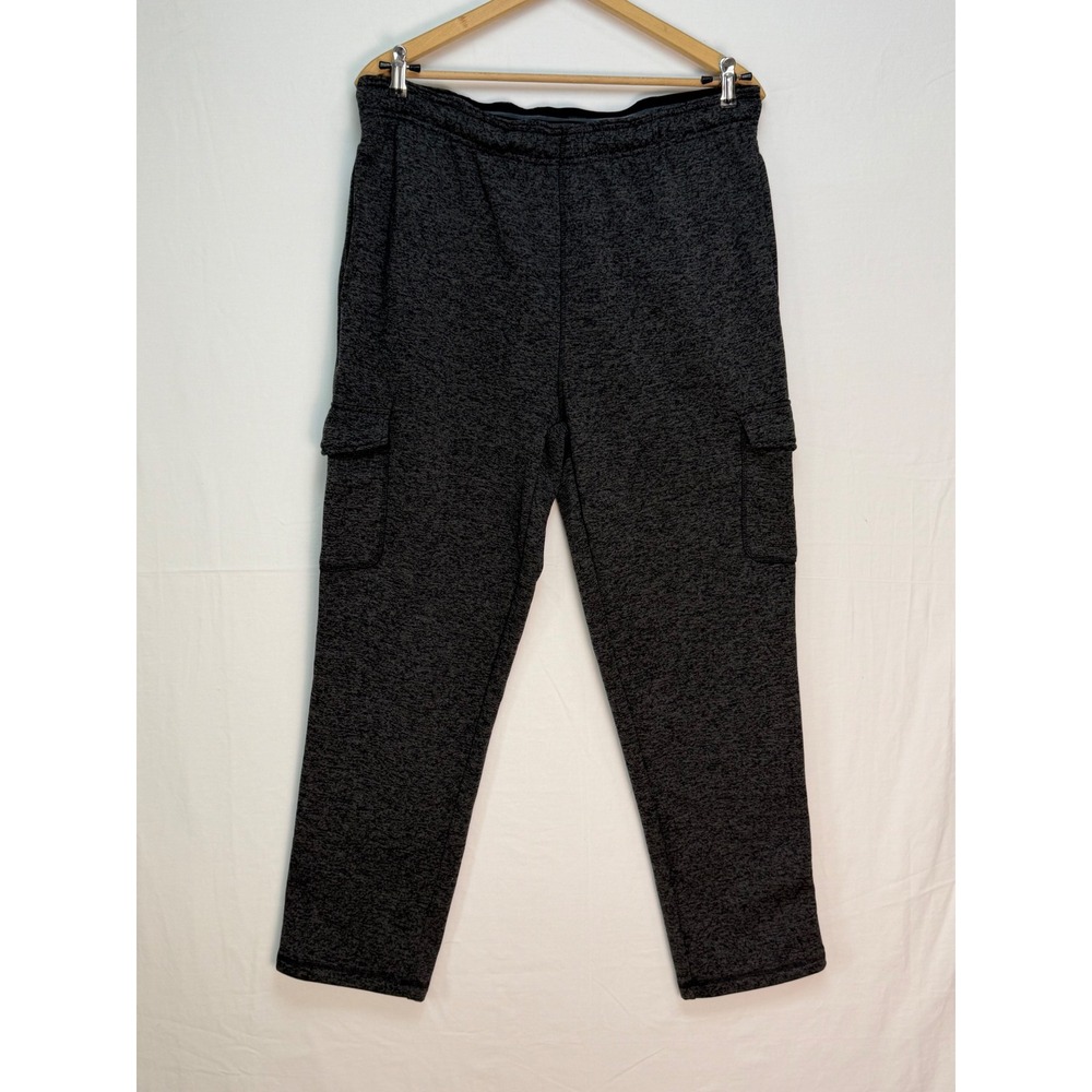 Members Mark Mens Ultimate Fleece Cargo Pants Large Charcoal Spacedye M4928SAM19
